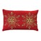 Melrose 19.5" Embroidered Bead Snowflake Rectangular Christmas Throw Pillow